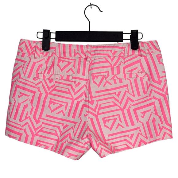 J.Crew Chino Tiki Stretch Shorts Mid Waisted Shorts 2 Neon Azalea Pink White - Picture 14 of 15